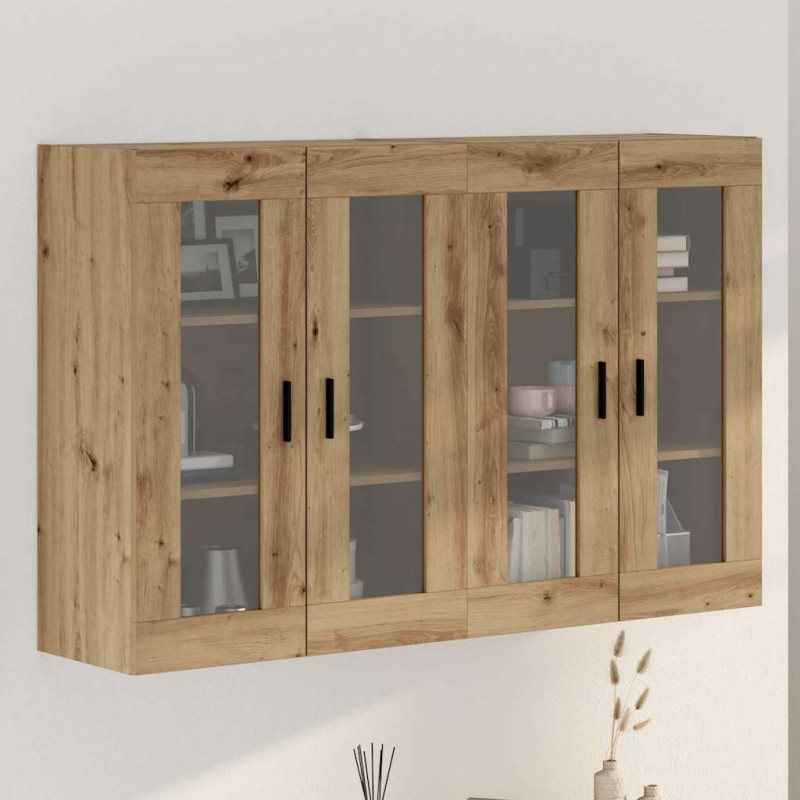 Szafki montowane na ścianie 2 pcs dąb artisan 69,5 x 34 x 90 cm