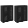 Szafki montowane na ścianie 2 pcs Czarny dąb 69,5 x 34 x 90 cm