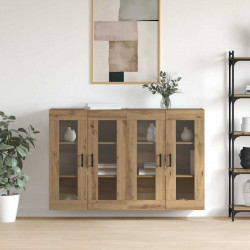 Szafki montowane na ścianie 2 pcs dąb artisan 69,5 x 34 x 90 cm