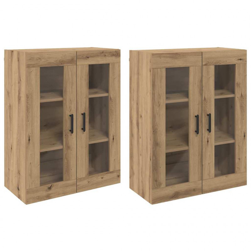 Szafki montowane na ścianie 2 pcs dąb artisan 69,5 x 34 x 90 cm