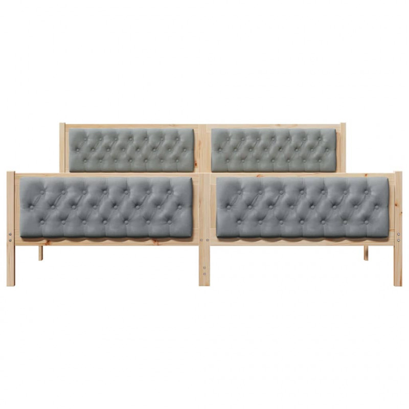 Ramka łóżka Jasnoszary 200 x 200 cm Lite drewno sosnowe