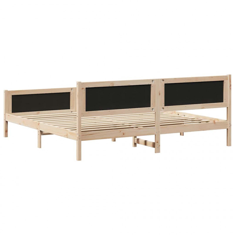 Ramka łóżka Jasnoszary 200 x 200 cm Lite drewno sosnowe