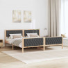 Ramka łóżka Ciemnoszary 200 x 200 cm Lite drewno sosnowe