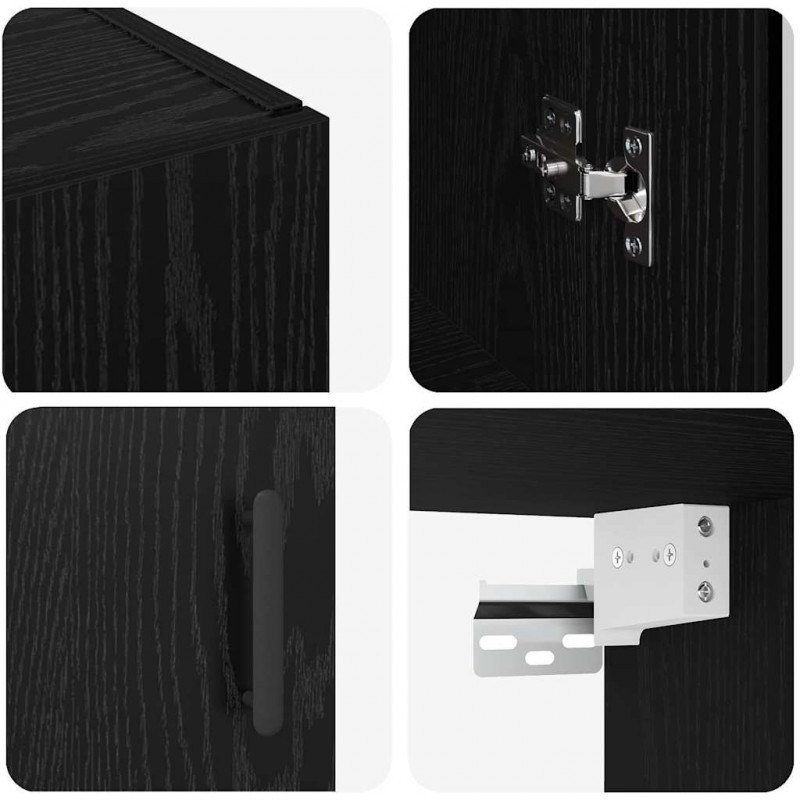 Szafki montowane na ścianie 2 pcs Czarny dąb 69,5 x 34 x 90 cm