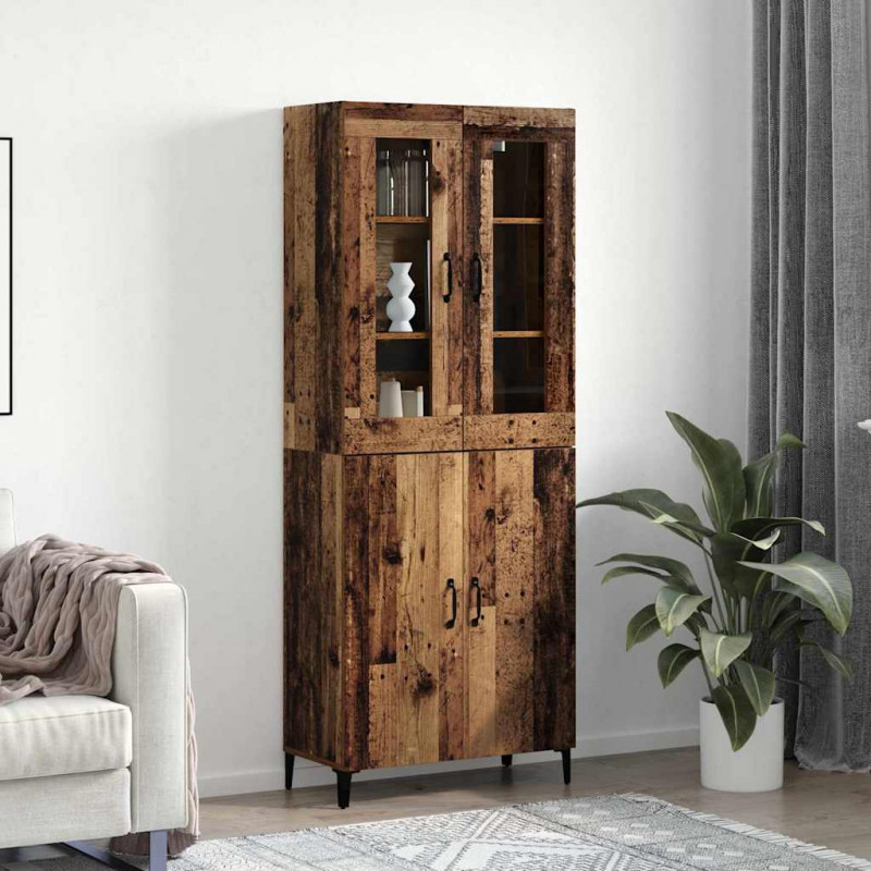 Highboard 2 pcs Stare drewno Materiał drewnopochodny