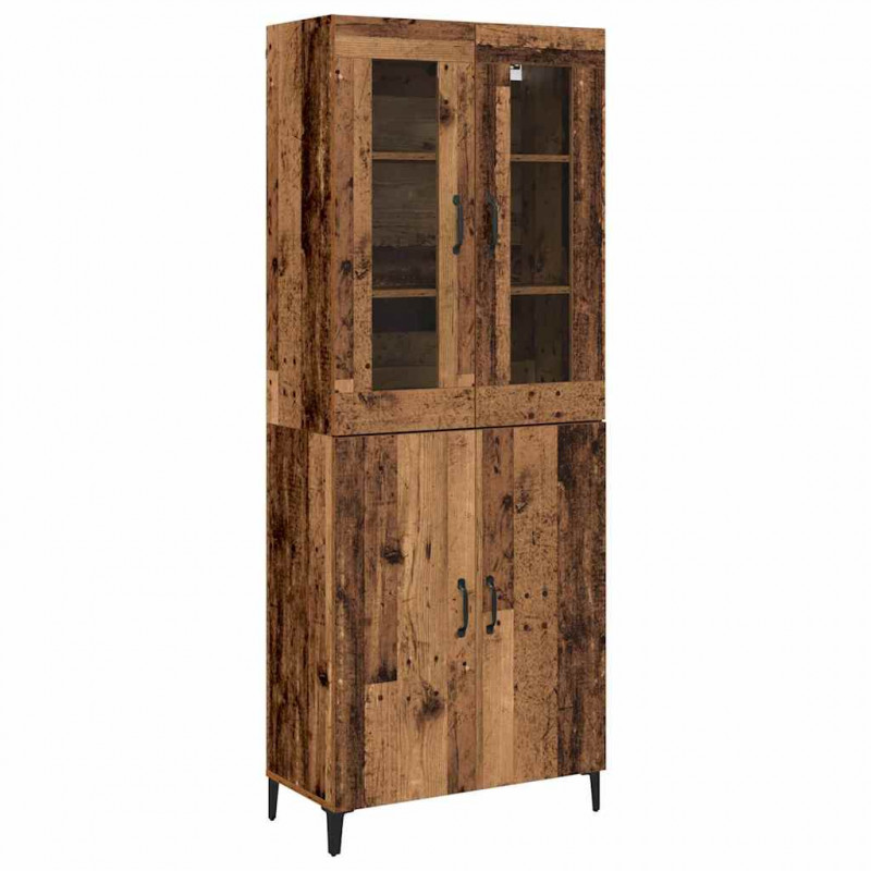 Highboard 2 pcs Stare drewno Materiał drewnopochodny