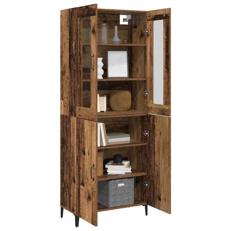 Highboard 2 pcs Stare drewno Materiał drewnopochodny