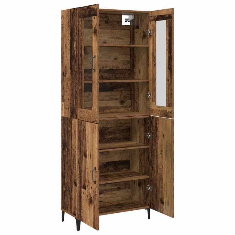 Highboard 2 pcs Stare drewno Materiał drewnopochodny