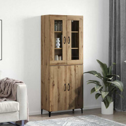 Highboard 2 pcs Dąb rzemieślniczy Materiał drewnopochodny
