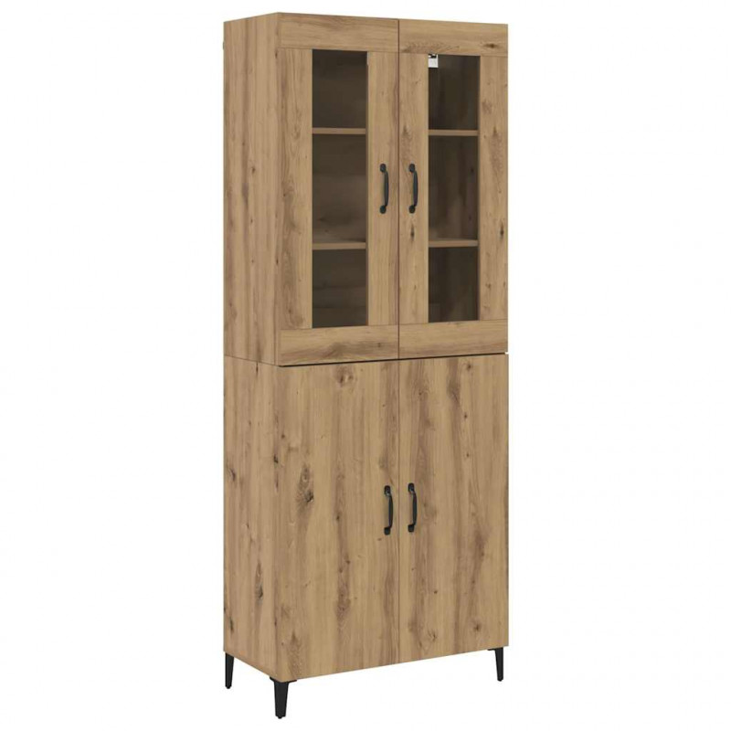 Highboard 2 pcs Dąb rzemieślniczy Materiał drewnopochodny