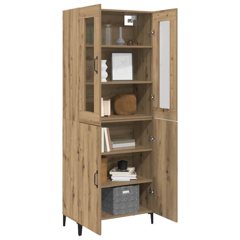 Highboard 2 pcs Dąb rzemieślniczy Materiał drewnopochodny