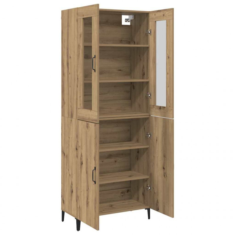 Highboard 2 pcs Dąb rzemieślniczy Materiał drewnopochodny