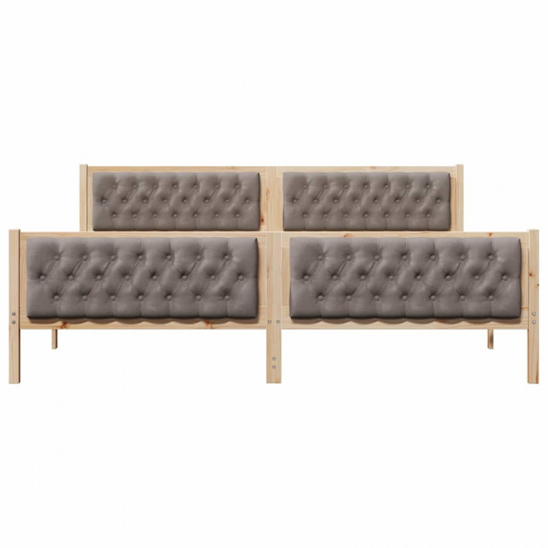 Ramka łóżka Ciemnoszary 200 x 200 cm Lite drewno sosnowe