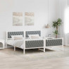 Ramka łóżka Jasnoszary 200 x 200 cm Lite drewno sosnowe