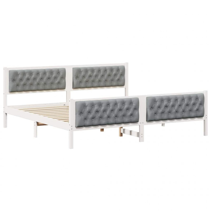 Ramka łóżka Jasnoszary 200 x 200 cm Lite drewno sosnowe