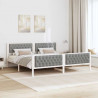 Ramka łóżka Jasnoszary 200 x 200 cm Lite drewno sosnowe