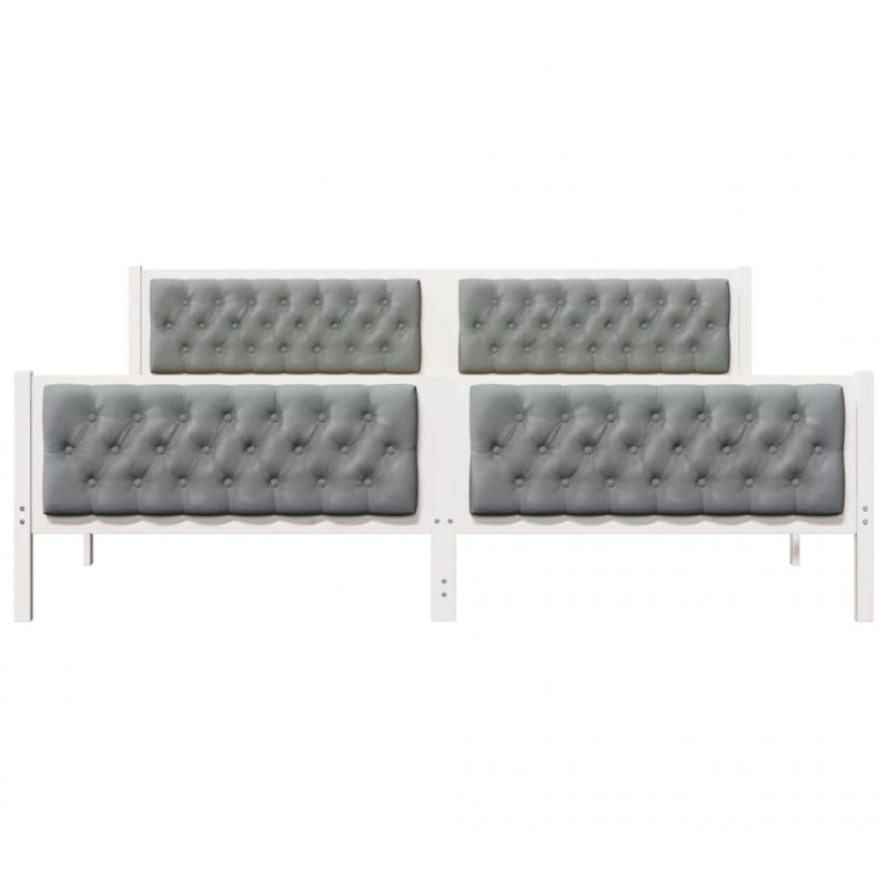 Ramka łóżka Jasnoszary 200 x 200 cm Lite drewno sosnowe