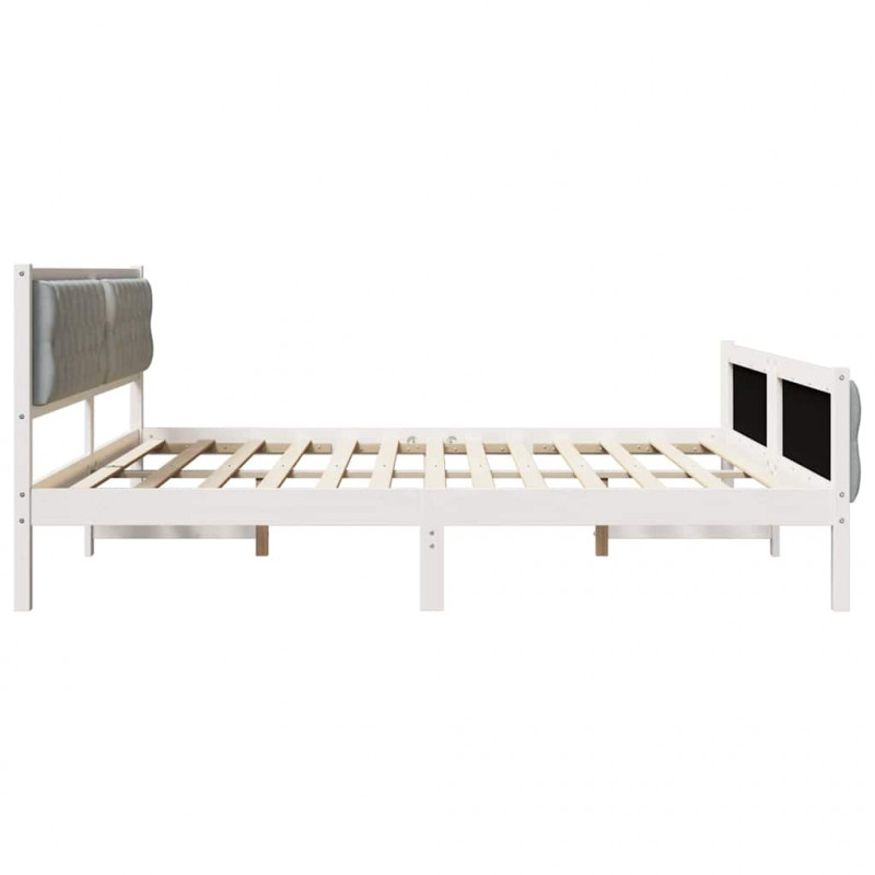 Ramka łóżka Jasnoszary 200 x 200 cm Lite drewno sosnowe