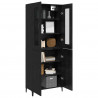 Highboard 2 pcs Czarny Dąb Materiał drewnopochodny