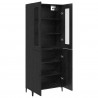 Highboard 2 pcs Czarny Dąb Materiał drewnopochodny
