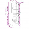 Highboard 2 pcs Czarny Dąb Materiał drewnopochodny