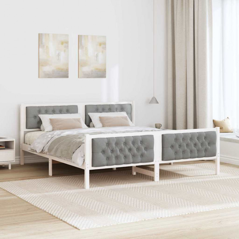 Ramka łóżka Jasnoszary 180 x 200 cm Lite drewno sosnowe