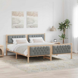 Ramka łóżka Jasnoszary 160 x 200 cm Lite drewno sosnowe
