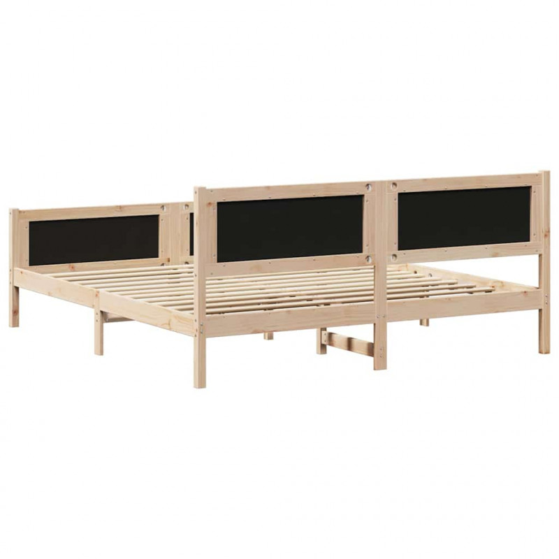 Ramka łóżka Czarny 160 x 200 cm Lite drewno sosnowe