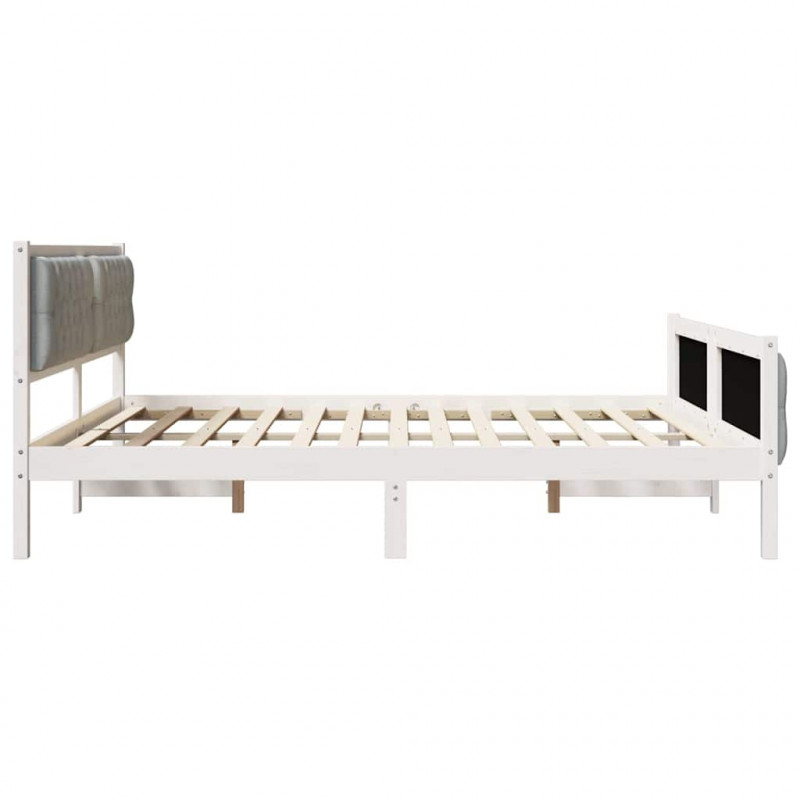 Ramka łóżka Jasnoszary 160 x 200 cm Lite drewno sosnowe