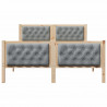 Ramka łóżka Jasnoszary 150 x 200 cm Lite drewno sosnowe