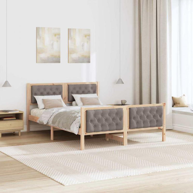 Ramka łóżka Ciemnoszary 140 x 200 cm Lite drewno sosnowe