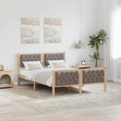 Ramka łóżka Ciemnoszary 140 x 190 cm Lite drewno sosnowe