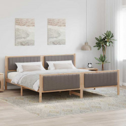 Rama łóżka Brązowy i taupe 200 x 200 cm Lite drewno sosnowe