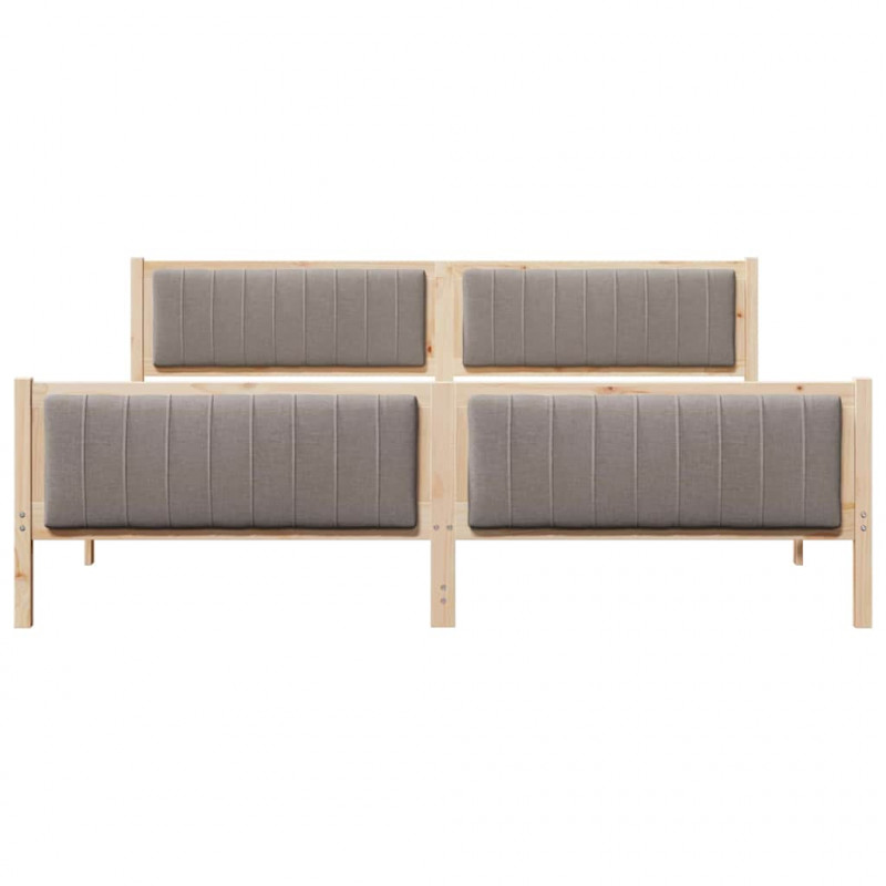 Rama łóżka Brązowy i taupe 200 x 200 cm Lite drewno sosnowe