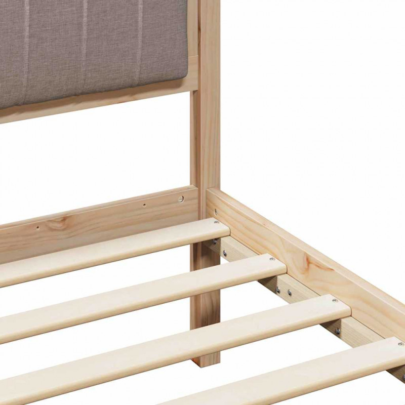 Rama łóżka Brązowy i taupe 200 x 200 cm Lite drewno sosnowe