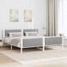 Rama łóżka Biały i jasnoszary 200 x 200 cm Lite drewno sosnowe