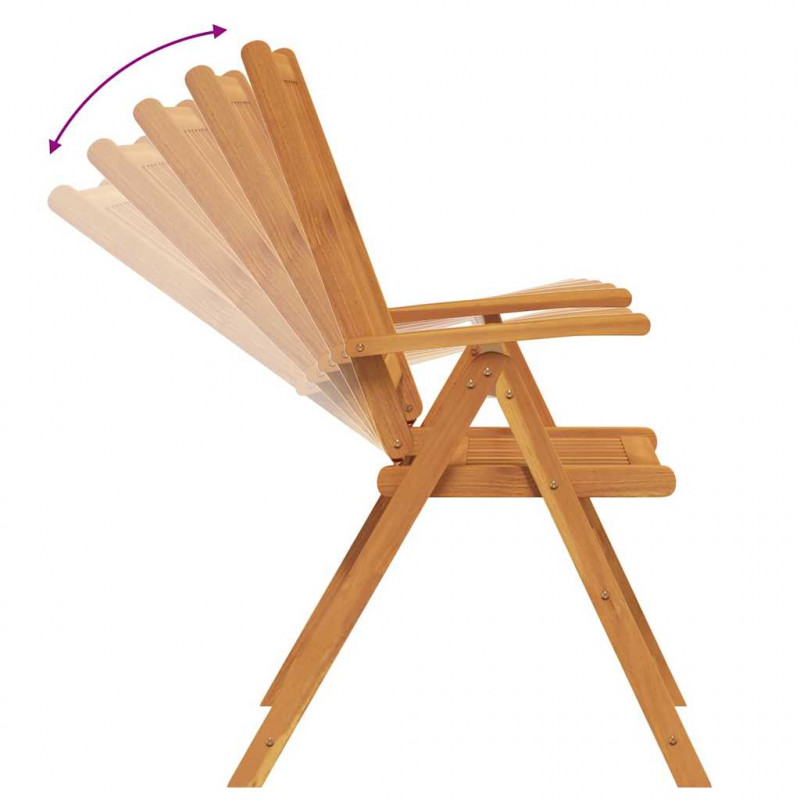 Zestaw do jadalni w ogrodzie 7 pcs Brązowy Lite Drewno Akacji
