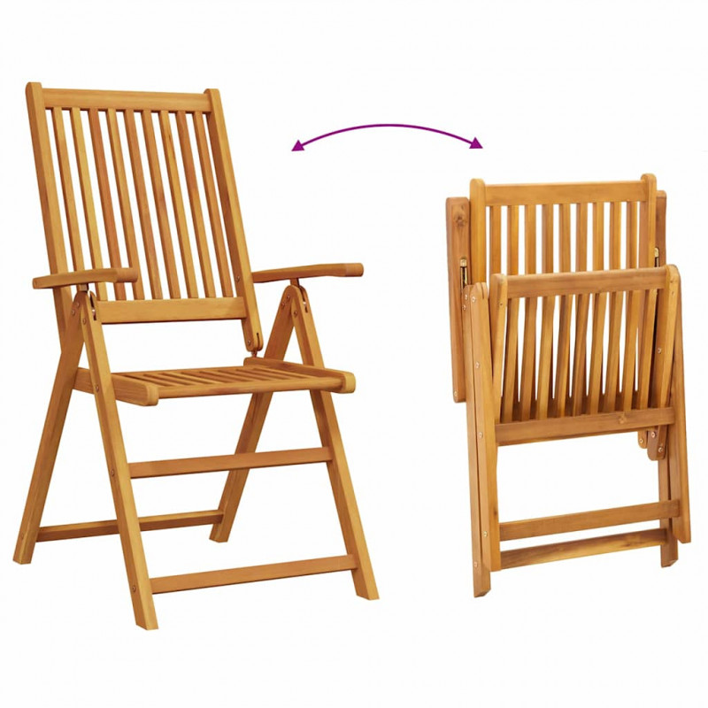 Zestaw do jadalni w ogrodzie 7 pcs Brązowy Lite Drewno Akacji