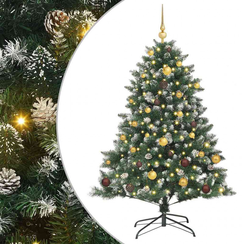 Sztuczna choinka z podstawą Zielony 150 cm PVC, plastik i stal