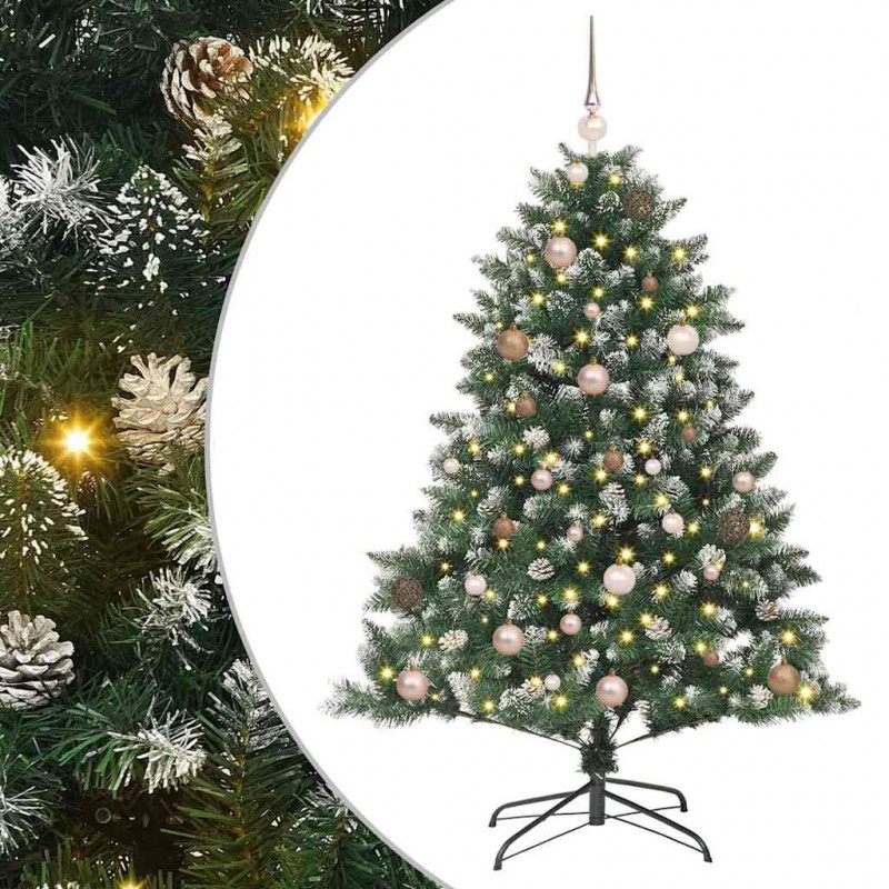 Sztuczna choinka z podstawą Zielony 150 cm PVC, plastik i stal