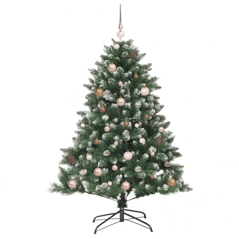 Sztuczna choinka z podstawą Zielony 150 cm PVC, plastik i stal