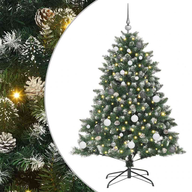 Sztuczna choinka z podstawą Zielony 150 cm PVC, plastik i stal