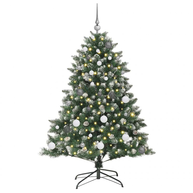Sztuczna choinka z podstawą Zielony 150 cm PVC, plastik i stal