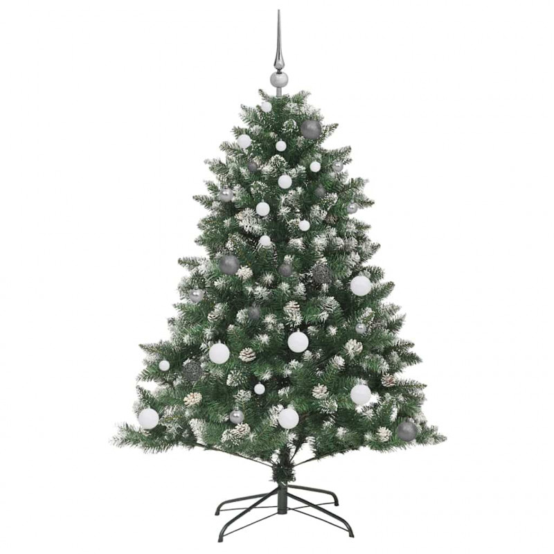 Sztuczna choinka z podstawą Zielony 150 cm PVC, plastik i stal
