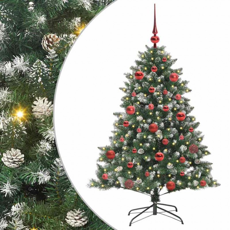 Sztuczna choinka z podstawą Zielony 150 cm PVC, plastik i stal