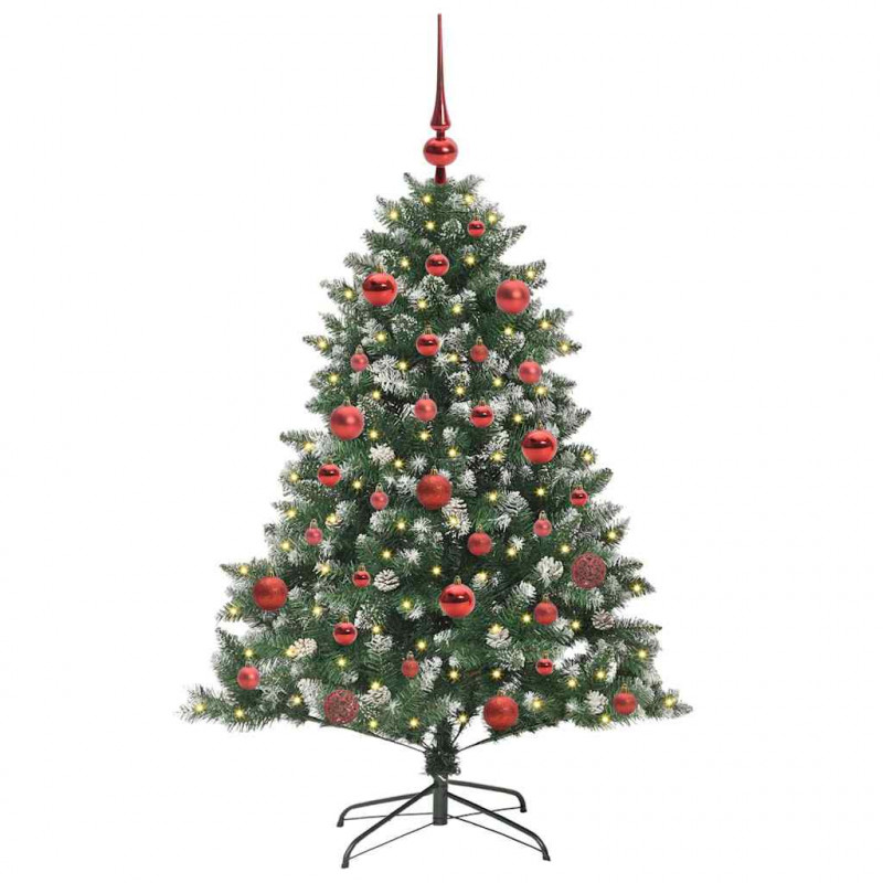 Sztuczna choinka z podstawą Zielony 150 cm PVC, plastik i stal