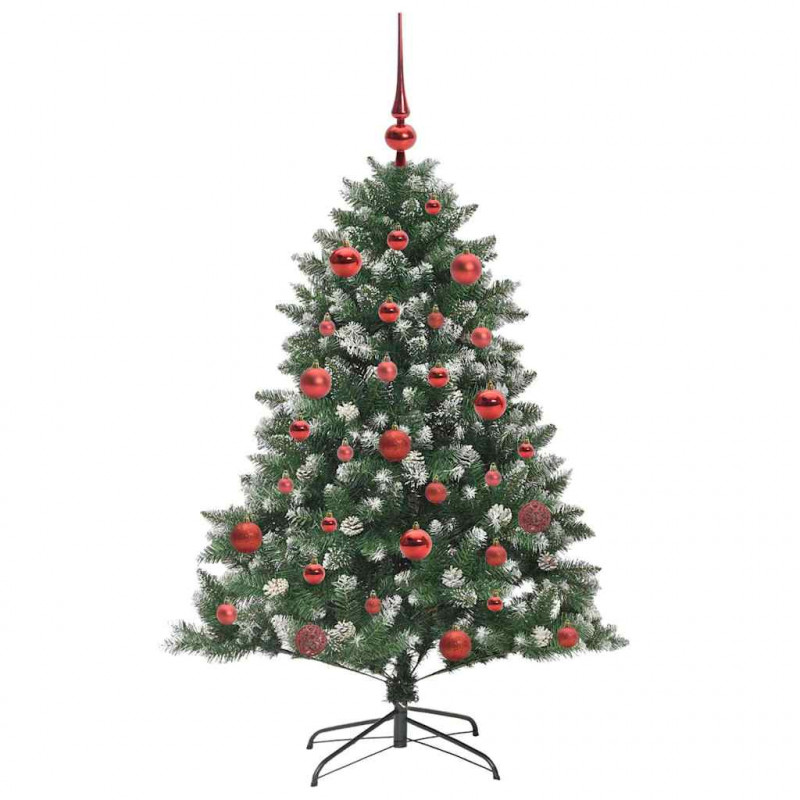 Sztuczna choinka z podstawą Zielony 150 cm PVC, plastik i stal