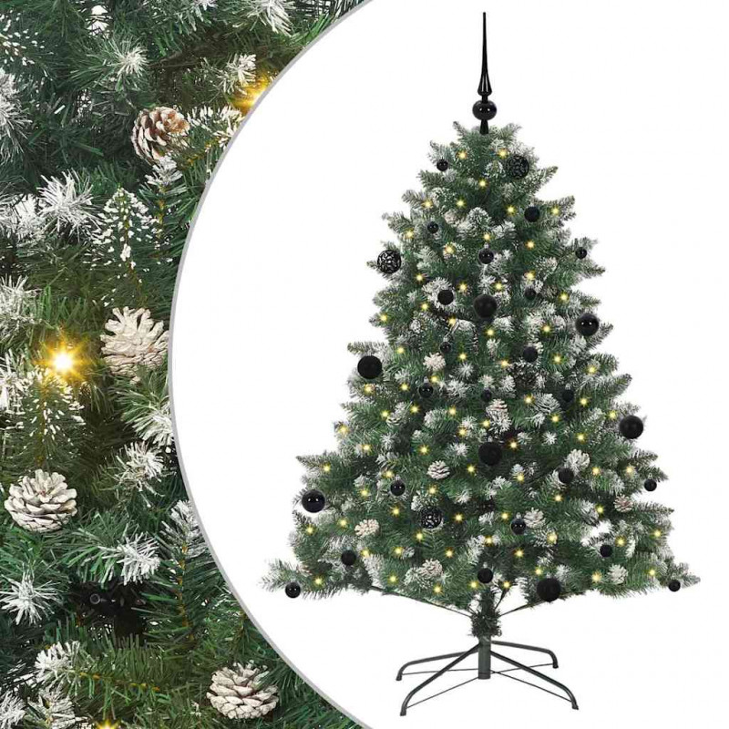 Sztuczna choinka z podstawą Zielony 150 cm PVC, plastik i stal