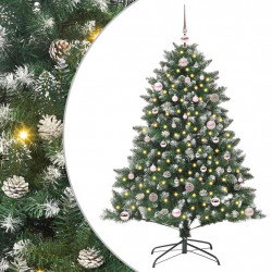 Sztuczna choinka z podstawą Zielony 150 cm PVC, plastik i stal
