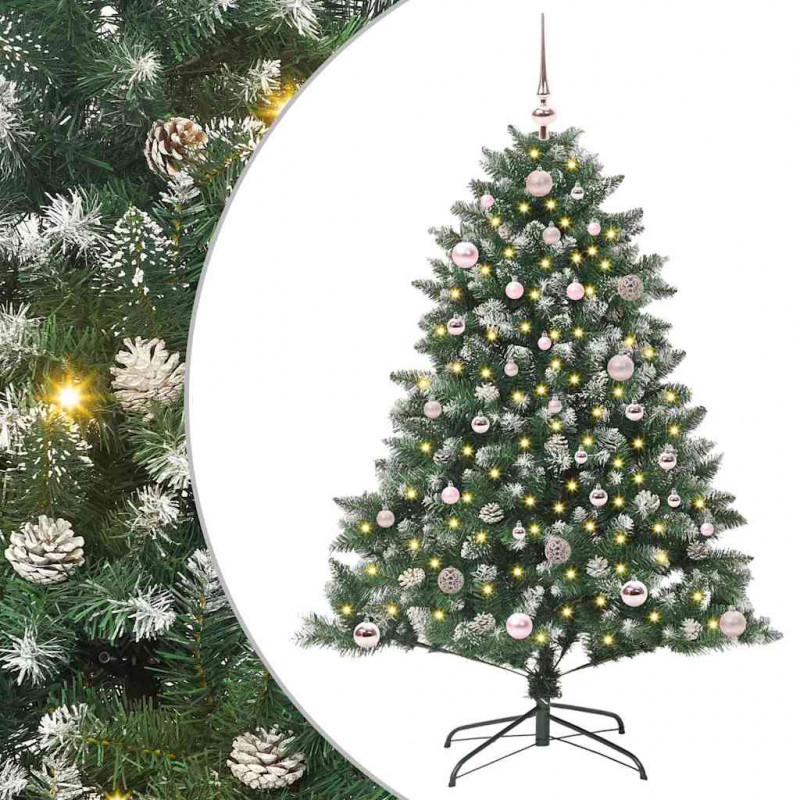 Sztuczna choinka z podstawą Zielony 150 cm PVC, plastik i stal
